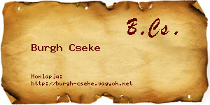 Burgh Cseke névjegykártya